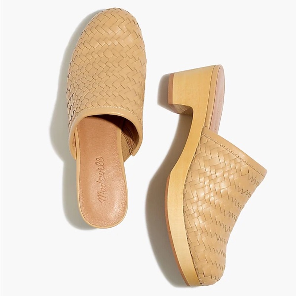 The jordyn clogs in woven leather dessert dune madewell